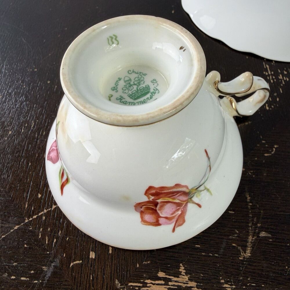 Hammersley & Co Morgan’s Rose Tea Cup & Saucer Set Vintage English Bone China - Picture 6 of 8